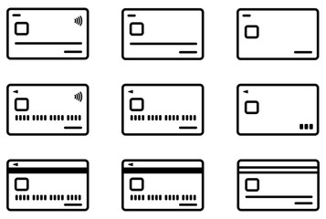 カード,クレジットカードの編集可能な線画アイコン