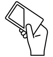 カード,交通系ICカードで決済する編集可能な線画イメージイラストアイコン2