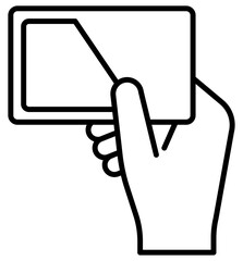 カード,交通系ICカードで決済する編集可能な線画イメージイラストアイコン1