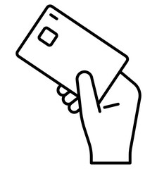 カード,クレジットカードで決済する編集可能な線画イメージイラストアイコン2