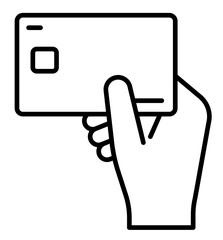 カード,クレジットカードで決済する編集可能な線画イメージイラストアイコン1