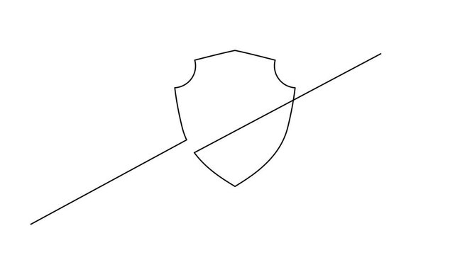 Paw Patrol Badge Animated Line Art Drawing