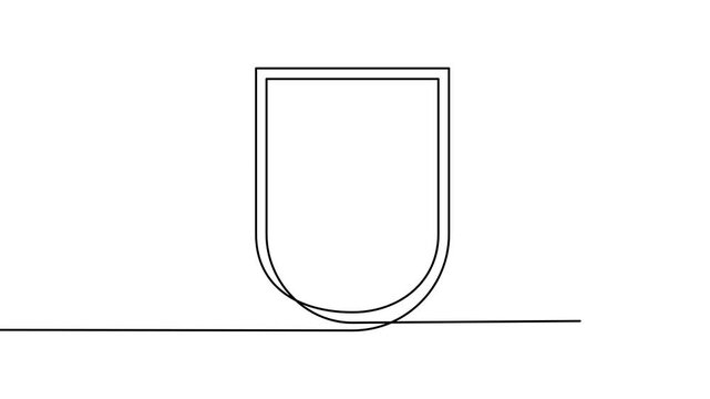 Letter U Continuous Line Drawing