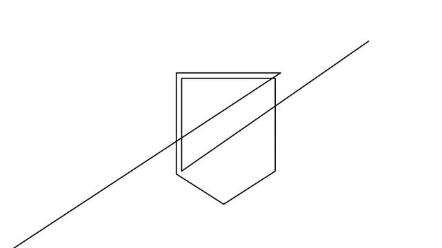 Shield with stripe Line Art Design