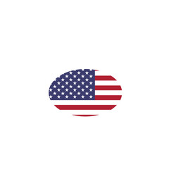 USA flag_Oval shape in icon