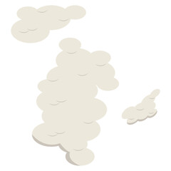 Smoke Cloud Comic Icon in Flat Design. Vector Illustration.