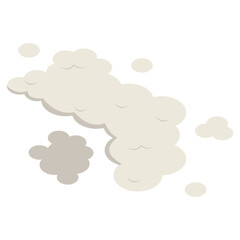 Smoke Cloud Comic Icon in Flat Design. Vector Illustration.