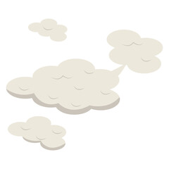 Smoke Cloud Comic Icon in Flat Design. Vector Illustration.