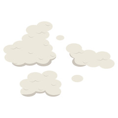 Smoke Cloud Comic Icon in Flat Design. Vector Illustration.