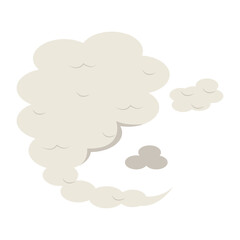 Smoke Cloud Comic Icon in Flat Design. Vector Illustration.