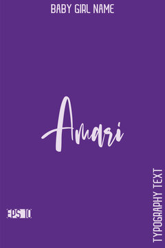 Amari    -Female Name Stylish Typography Text Vector Artwork