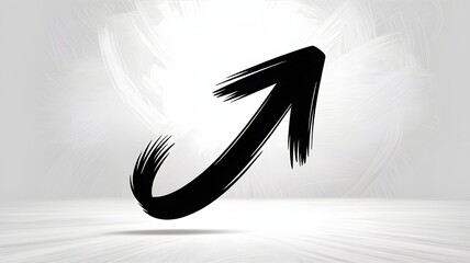 Black brush stroke arrow pointing upwards image