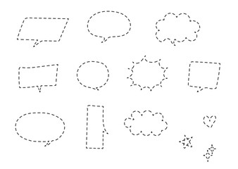 点線手書きの吹き出しセット