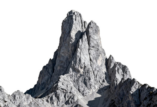Rugged mountain peak with sharp rock formations against a clear sky