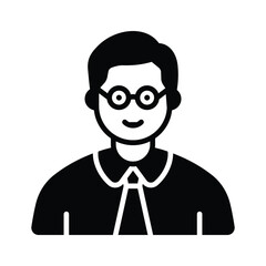 glyph icon of teacher portrait, premium vector design