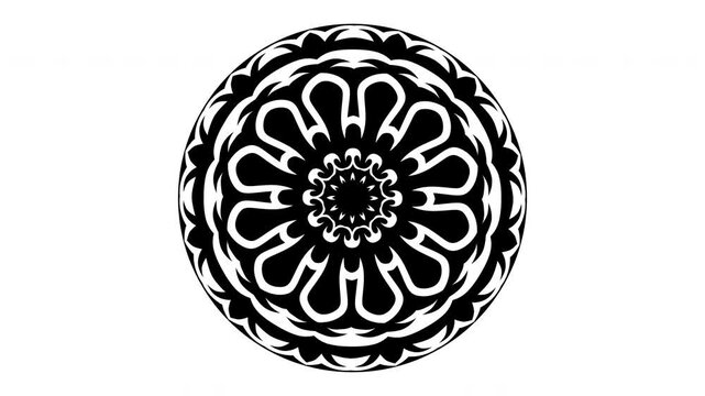mandala vector style ornament rotate video 4K