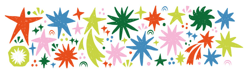 Hand draw doodle stars illustration.