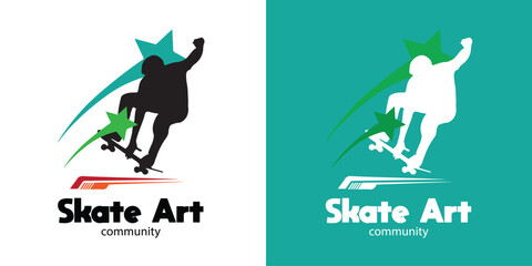 Creative Skateboard Logo Vector for Urban Sports Team