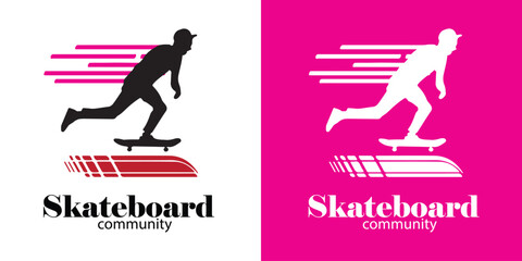 Skateboard Rider Emblem for Skate Park and Community