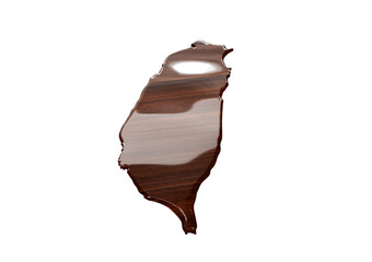 Taiwan Map Made Of Transparent Liquid Water On Wooden Floor Save Water Concept 3D Illustration