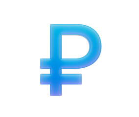 Obraz premium Glowing 3D Russian Ruble symbol. Modern finance, economy, and investment, 3d illustration