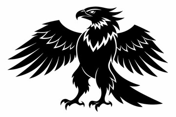 eagle silhouette black and white on white background