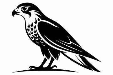 Obraz premium falcon silhouette black and white on white background
