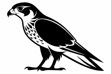 Obraz premium falcon silhouette black and white on white background