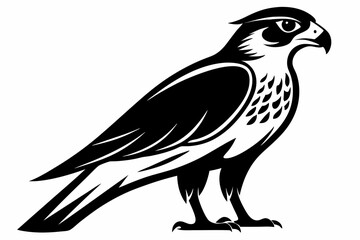 Obraz premium falcon silhouette black and white on white background