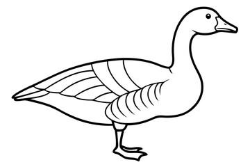 goose silhouette black and white line art on white background