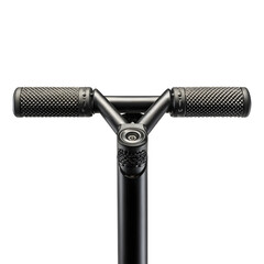 Close-up Black Scooter Handlebar with Textured Ergonomic Grip