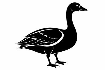 goose silhouette black and white line art on white background