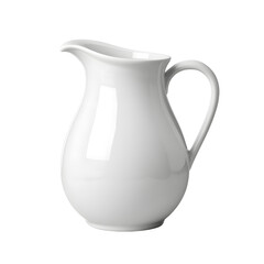 Elegant White Ceramic Pitcher with Smooth Finish for Home Decor