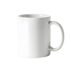 Elegant white mug isolated on transparent or white background for professional design