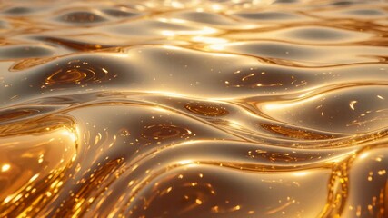 Elegant abstract background of gold liquid wave on shiny surface, creating luxurious flowing texture - Powered by Adobe