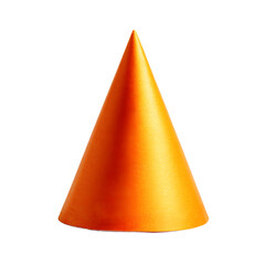 Vibrant Orange Party Hat Isolated on White Background for Festive Celebrations