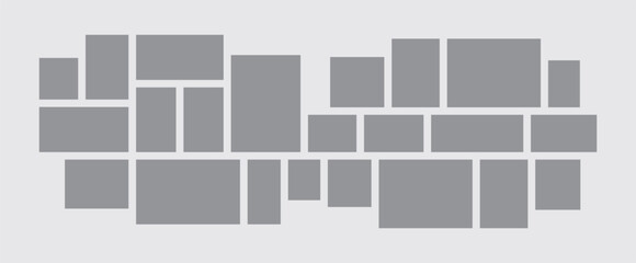 Pictures or photos frame collage comics page grid layout abstract photo frames and digital photo wall template
