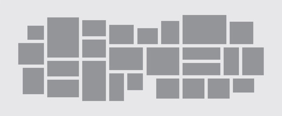 Pictures or photos frame collage comics page grid layout abstract photo frames and digital photo wall template

