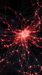 Abstract Digital Data Network, Global Connections and AI Concept