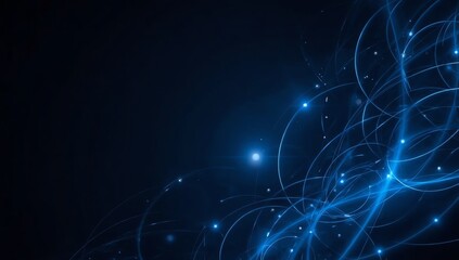 Abstract glowing geometric lines on dark background