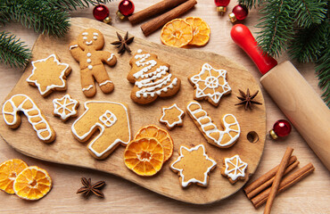 Christmas gingerbread cookies decorating holiday sweet treats