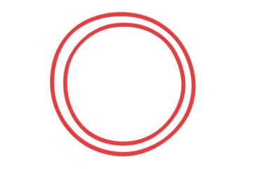 Red hand-drawn circles marking emphasis and attention, drawing focus on a transparent background