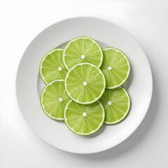 Sliced Limes on a White Plate