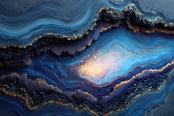 Abstract Oceanic Gem: A captivating abstract composition showcasing the mesmerizing depths of the ocean with shimmering textures and rich color palette.