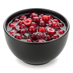 Bowl of Fresh Cranberries in Syrup