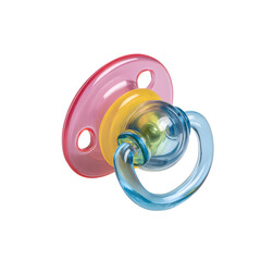 Colorful Baby Pacifier Isolated on Transparent Background for Infants, Childcare Products, and Parenting Concepts