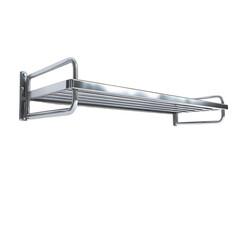 Sleek Metal Shelf on White Background for Product Display and Storage