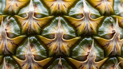 Obraz premium Extreme close up of a pineapple peel texture detail.