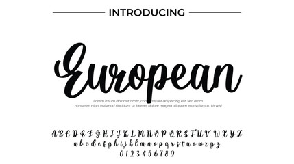 European - Elegant Script Font for Smooth Handwritten Design and Creative Typography