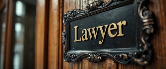Elegant Lawyer sign invites clients into a world of justice and professional legal expertise. Ideal for law firm branding, symbolizing trust and competence.
